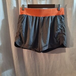 Gray and Orange Women's Shorts